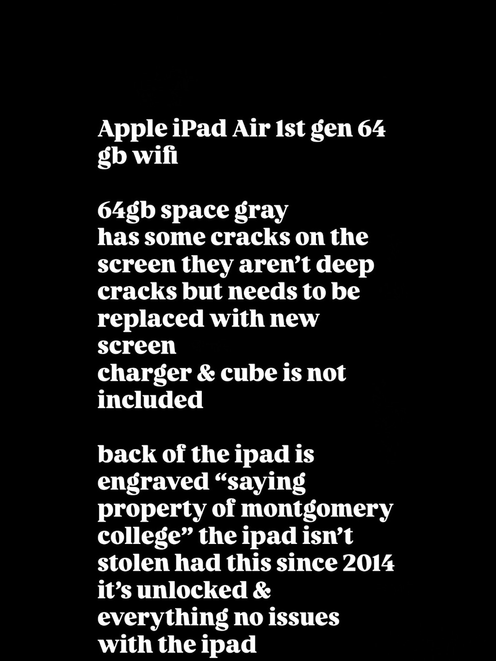 apple ipad air 1st gen  2016